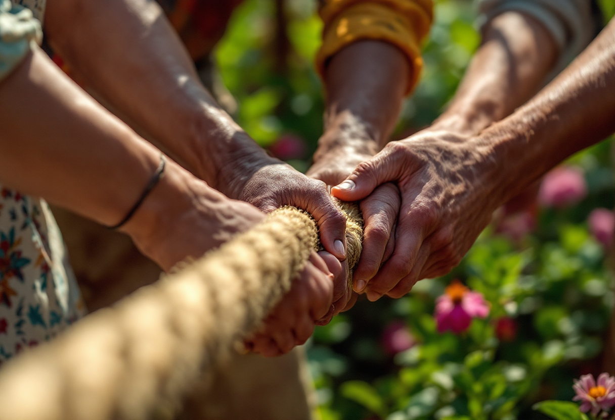 SLIDE manos tierando de cuerda POKILANDIA